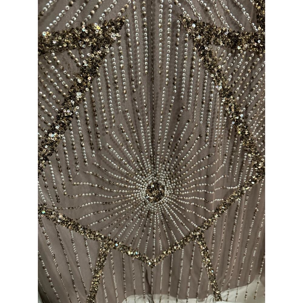 Aidan Mattox Beaded Evening Gown Chocolate Brown Size 14 - Picture 5 of 9